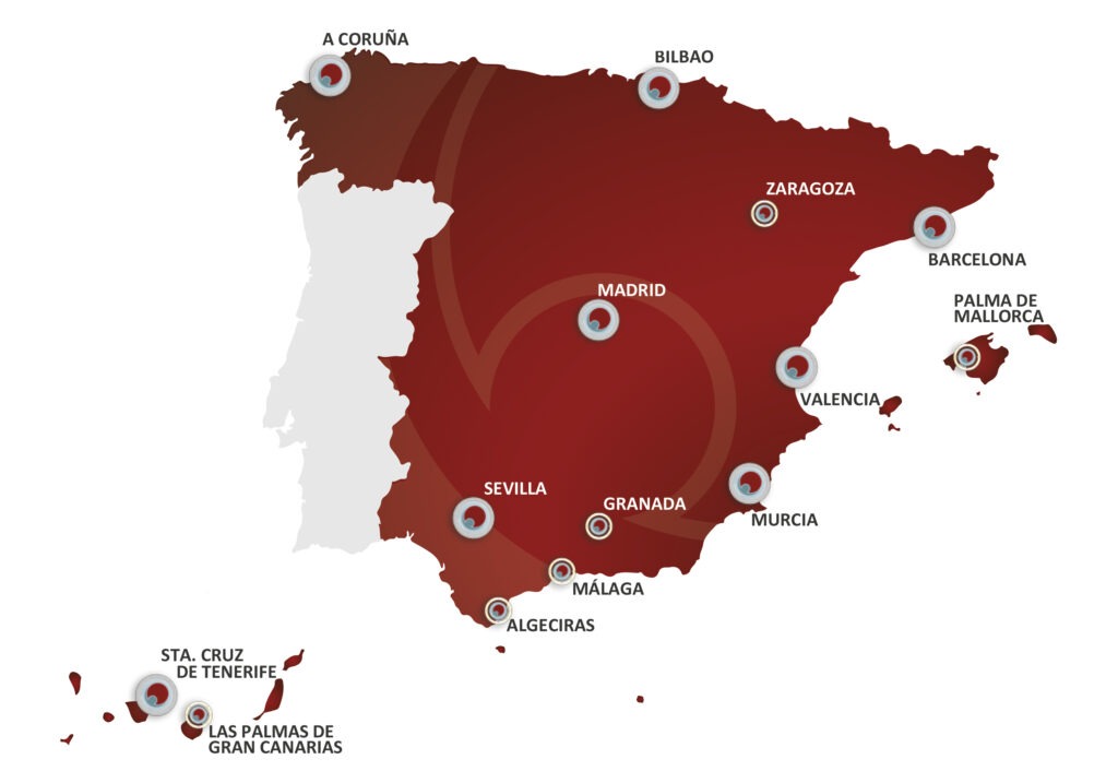 Sedes NST mapa de España
